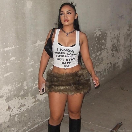 Women Sexy Ribbed Cotton Blend Tank Top With Slogan Letter Print Sleeveless Slim Fit Crop Top Streetwear Summer Casual Tops For Women