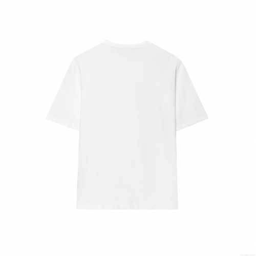 Women's White Short Sleeve T-Shirt 3D Rose Flower Decoration Cotton Blend Loose Round Neck Casual Summer Top Streetwear For Women