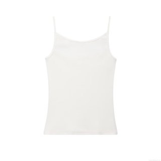 Women's Sexy Ribbed Knit Cami Top Spaghetti Strap Slim Fit Sleeveless Crop Tank Top Summer Beach Streetwear White Camisole
