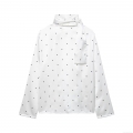 Women's Elegant Polka Dot Satin Blouse Vintage Tie Neck Long Sleeve Pullover Shirt For Party Office Work 100% Polyester