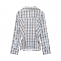 Women's Plaid Poplin Shirt Long Sleeve Wrap V-Neck Blouse Casual Checked Pattern Tops For Office Work Daily Wear Stylish Women's Fashion Clothing