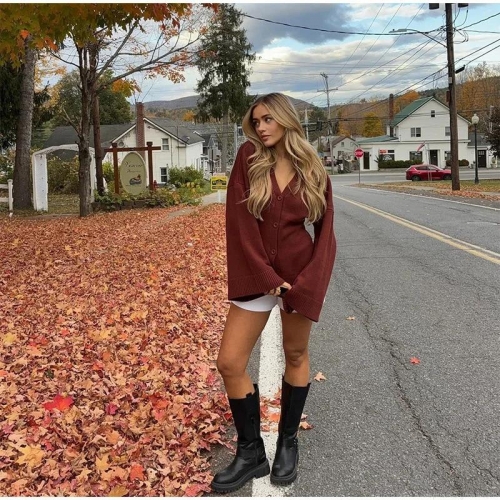 Women's V-Neck Knitted Cardigan Sweater Long Sleeve Single Breasted Button Down Top Loose Casual Flared Sleeve Polyester Regenerated Cellulose Coat