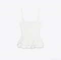 Women's Sexy Peplum Camisole Top Polyester Spandex Sleeveless Square Neck Strappy Tank Top For Summer Streetwear Party Daily Wear