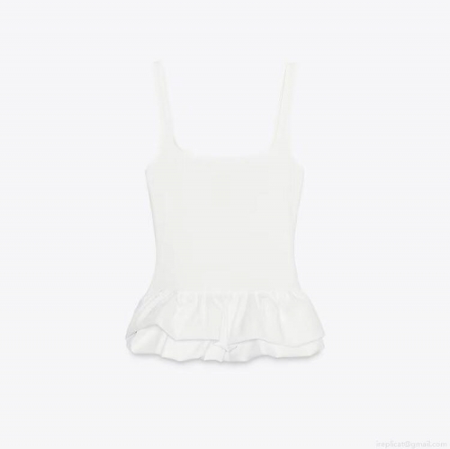 Women's Sexy Peplum Camisole Top Polyester Spandex Sleeveless Square Neck Strappy Tank Top For Summer Streetwear Party Daily Wear