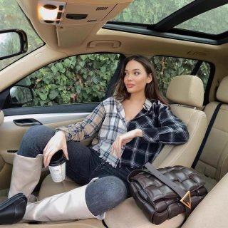 Women's Colorblock Plaid Long Sleeve Shirt Casual Patchwork Polyester Button Down Blouse Elegant Office Socialite Style Tops For Daily Wear