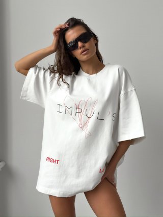 Women's Oversized Cotton T-Shirt Casual American Streetwear Letter Print Heart Graffiti Round Neck Short Sleeve Fashion Top
