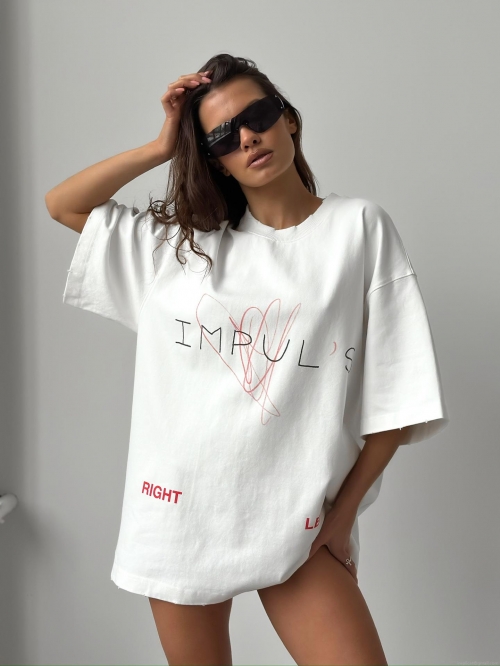 Women's Oversized Cotton T-Shirt Casual American Streetwear Letter Print Heart Graffiti Round Neck Short Sleeve Fashion Top