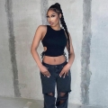 Women's Sexy Black Crop Top Sleeveless Round Neck Hollow Out Side Drawstring Tank Top Summer Slim Fit Streetwear Camisole Vest For Club Party