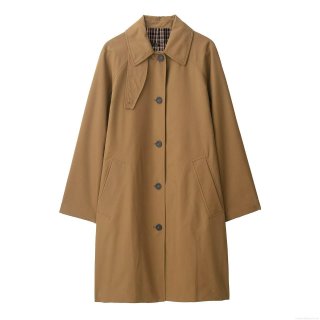 Women Mid-length Trench Coat Polyester Spandex Blend Plaid Lining Single Breasted Lapel Autumn Overcoat With Side Pockets Classic Camel Windbreaker Jacket For Lady