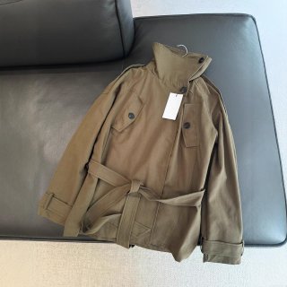 Women's Elegant Stand Collar Mid-Length Trench Coat With Belt Twill Cotton Blend Windproof Jacket For Autumn Casual Ladies Outerwear