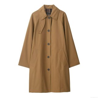 Women's Elegant Camel Long Trench Coat Polyester Suede Blend With Checkered Lining Single Breasted Lapel Collar British Style Casual Windbreaker Overcoat