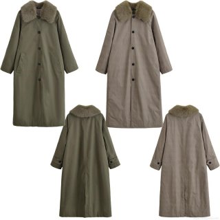 Women's Extra Long Trench Coat With Detachable Faux Fur Collar Reversible Plaid Suede Polyester Windbreaker Elegant Casual Winter Overcoat For Women