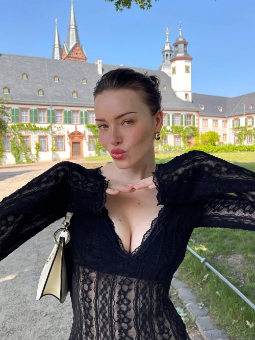 Women's Sexy V Neck Lace Long Sleeve T-Shirt Slim Fit Polyamide Spandex See Through Floral Mesh Crop Top For Party Streetwear Y2K Hot Girl Style