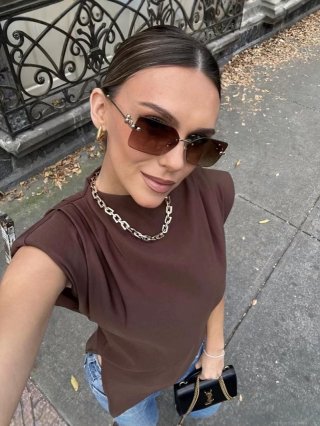 Women's Sleeveless Top 100% Polyester Asymmetric Hem Pleated Padded Shoulder Pullover High Neck Fashion Blouse For Summer Streetwear Office Lady Elegant Solid Color T-Shirt