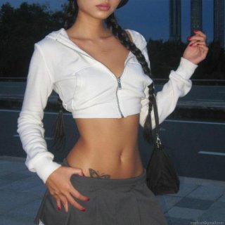 Women's Cropped Hoodie Cardigan Zip Up Long Sleeve Slim Fit Solid Color Y2K Streetwear Top 95% Polyester 5% Spandex Hooded Sweatshirt For Daily Fashion