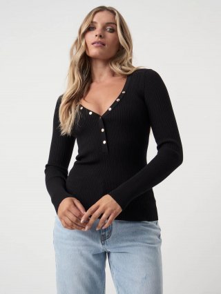 Women's Ribbed V Neck Button Slim Fit T-Shirt Long Sleeve Knit Pullover Top Sexy Elegant Office Daily Casual Ribbed Blouse