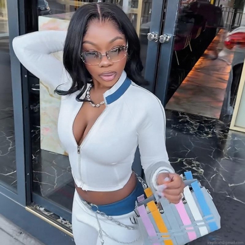 Women Zip Up Sweatshirt Cotton Polyester Blend Slim Fit Long Sleeve Crop Top Color Block Casual Sporty Jacket For Streetwear Y2K Female Fashion