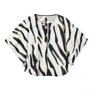 Women's Zebra Print T-Shirt Loose Fit Short Sleeve Batwing Top Casual Western Style Streetwear Polyester Comfortable Clothing