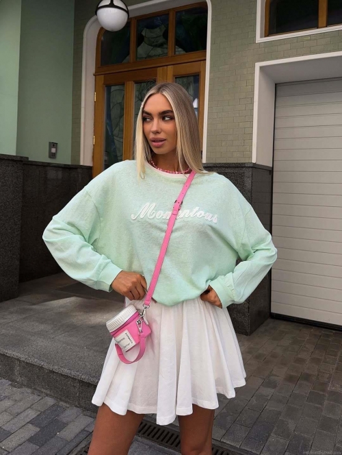 Women's Long Sleeve T-Shirt Cotton Blend Knitted Pullover Letter Embroidery Momentous Crew Neck Loose Fit Breathable Top for Casual Streetwear Spring Autumn