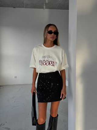 Women's Short Sleeve T-Shirt Cotton Breathable Cheers Letter Print Top For Summer Streetwear Daily Wear Loose Fit Round Neck Casual Tee