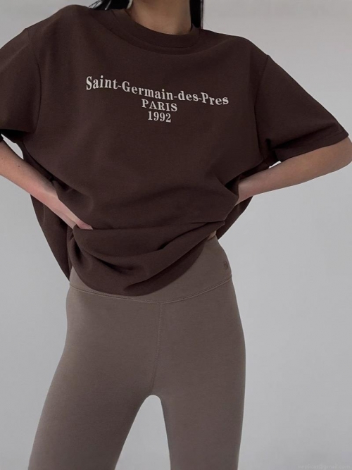 Unisex Oversized T-Shirt 100% Cotton Short Sleeve Saint-Germain Paris 1992 Letter Print Crew Neck Casual Streetwear Summer Top Loose Fit Clothing