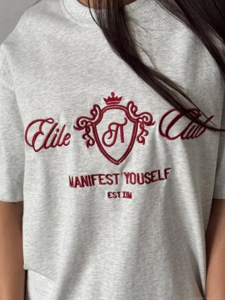 Women's Oversized Cotton T-Shirt With Retro Letter Embroidery Crew Neck Drop Shoulder Short Sleeve Casual Streetwear Summer Top