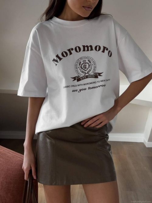 Women's 100% Cotton Short Sleeve T-Shirt Loose Fit Drop Shoulder Letter Print Casual Summer Crewneck Tee Streetwear Top