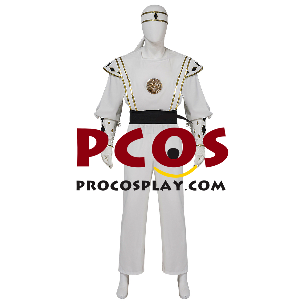 Movie Mighty Morphin Power Rangers Tommy Oliver White Ranger Ninja Cosplay Costume C08026