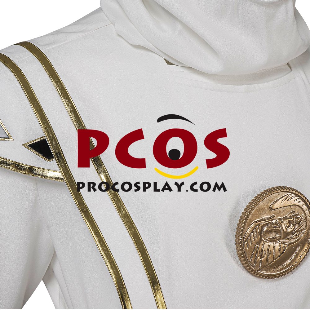 Movie Mighty Morphin Power Rangers Tommy Oliver White Ranger Ninja Cosplay Costume C08026