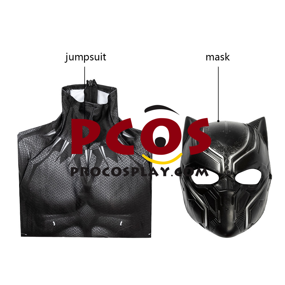 Black Panther 2018 T'Challa Cosplay Costume Jumpsuit For Kids C00251