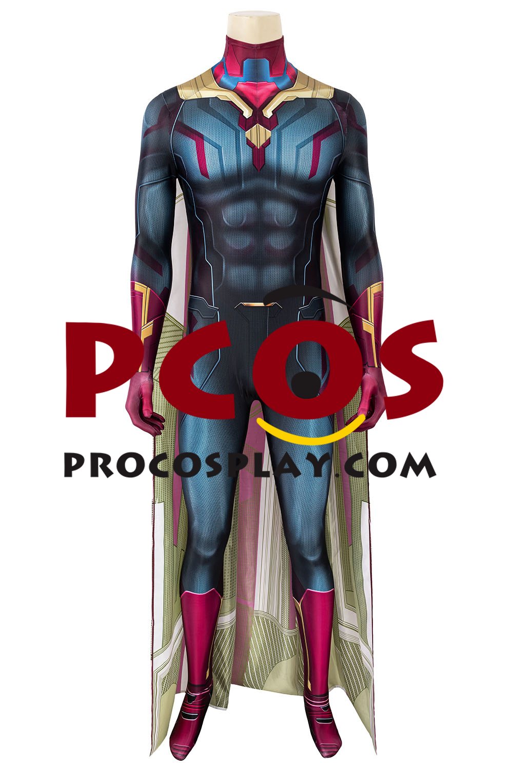 Infinity War Vision Cosplay Costume Jumpsuit C00254 (image for) Infinity War Vision Cosplay Costume Jumpsuit C00254