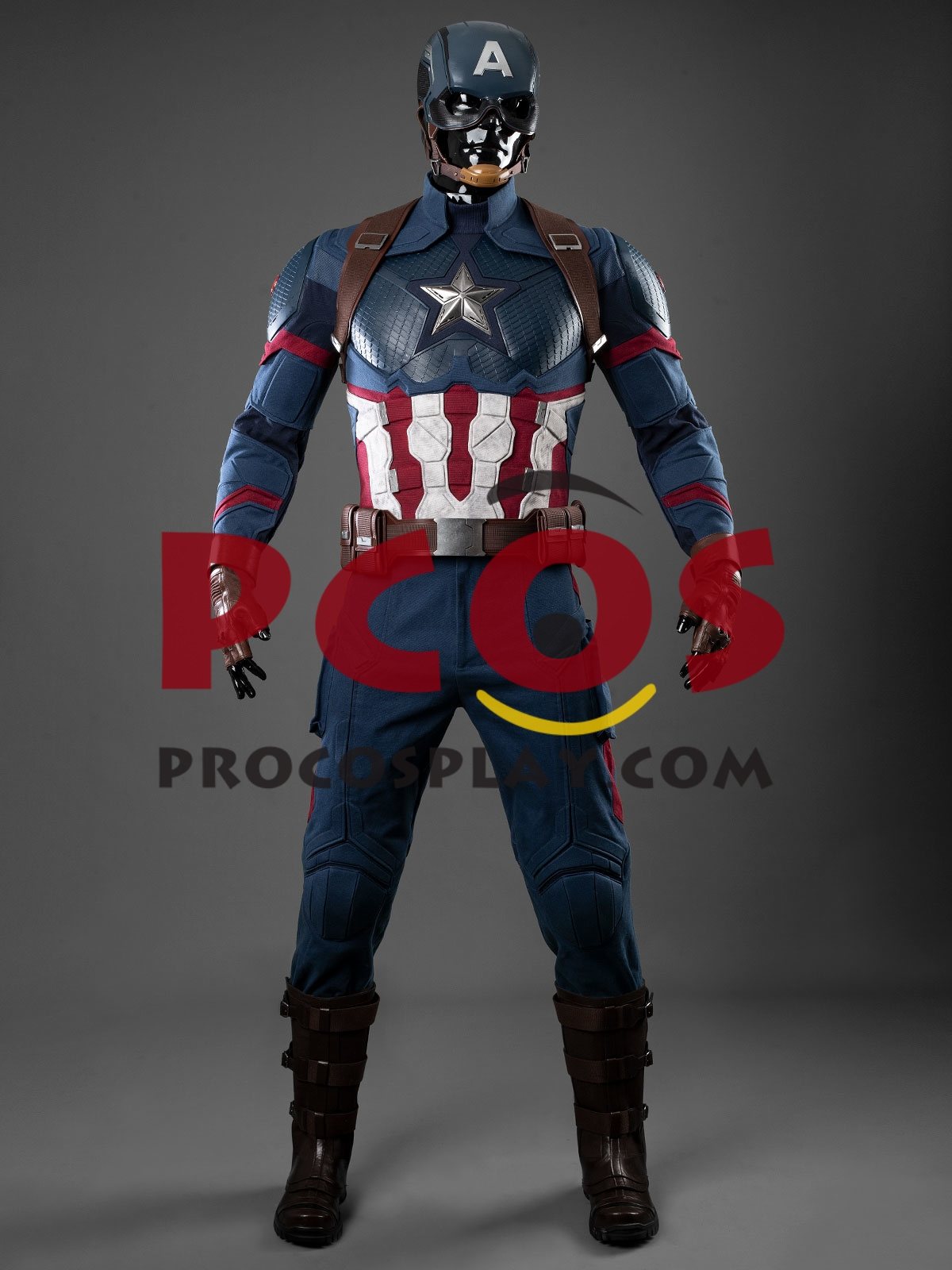 (image for) Ready to Ship Endgame Captain America Steve Rogers Cosplay Costume Retro Version C09815S