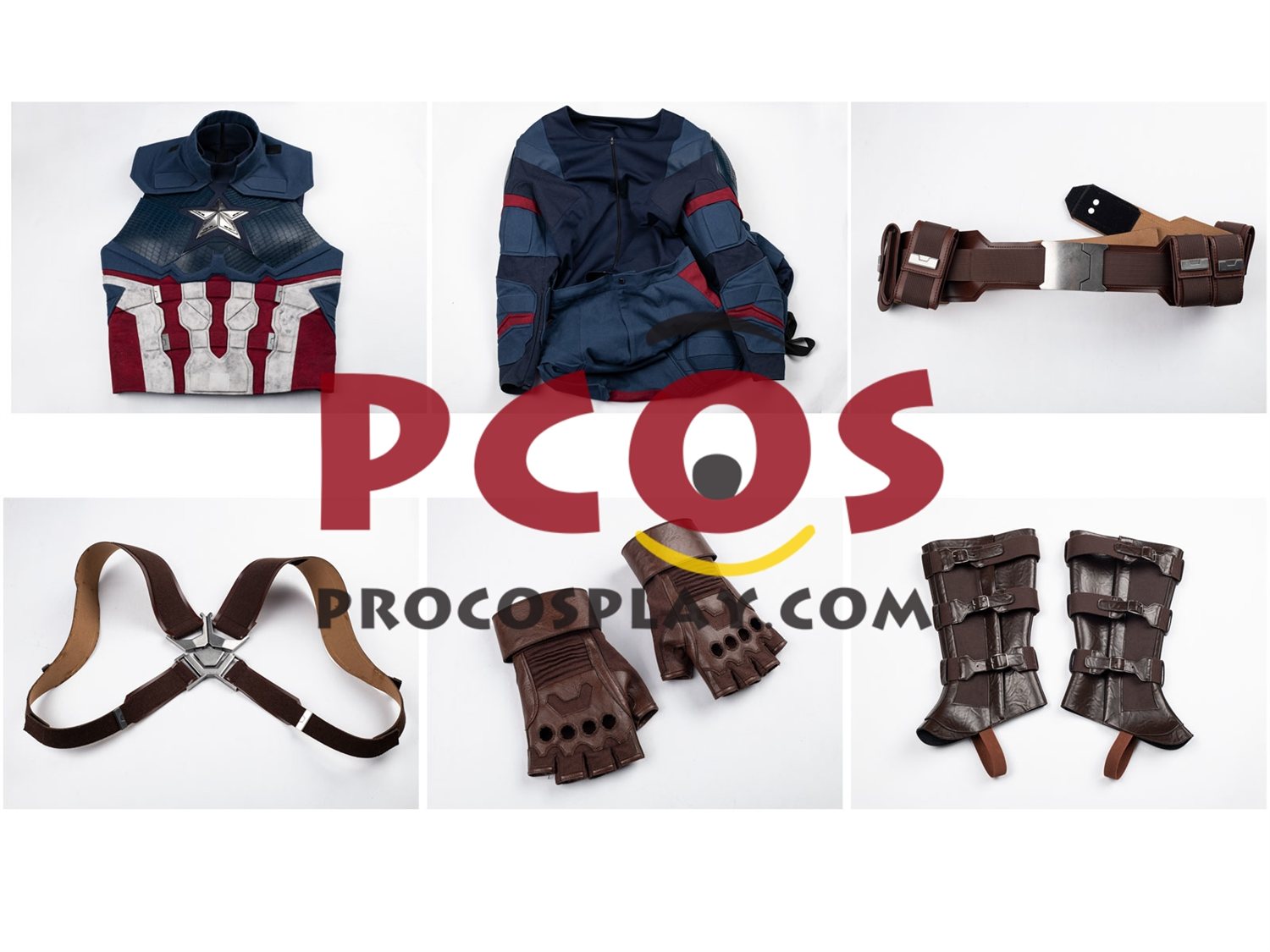 Ready to Ship Endgame Captain America Steve Rogers Cosplay Costume Retro Version C09815S