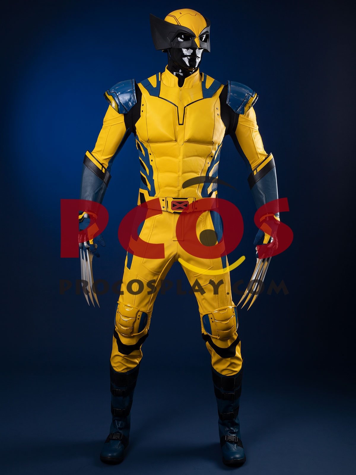 (image for) Ready to Ship Light Blue Deadpool 3 Deadpool & Wolverine Logan James Howlett Wolverine Cosplay Costume Without Mask C08343_B Defect Promotion