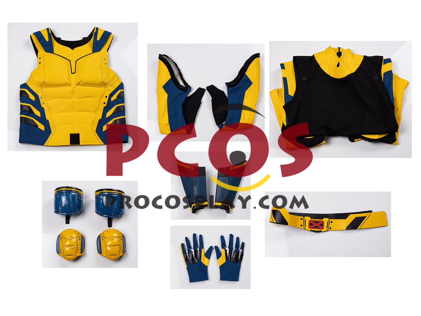 Ready to Ship Light Blue Deadpool 3 Deadpool & Wolverine Logan James Howlett Wolverine Cosplay Costume Without Mask C08343_B Defect Promotion