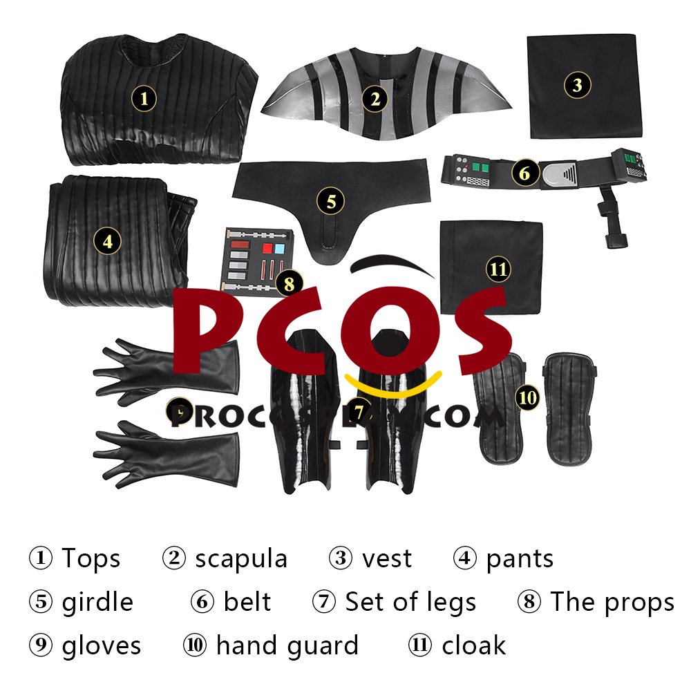 Ready to Ship Revenge of the Sith Anakin Darth Vader Cosplay Costume Upgraded Version C02899