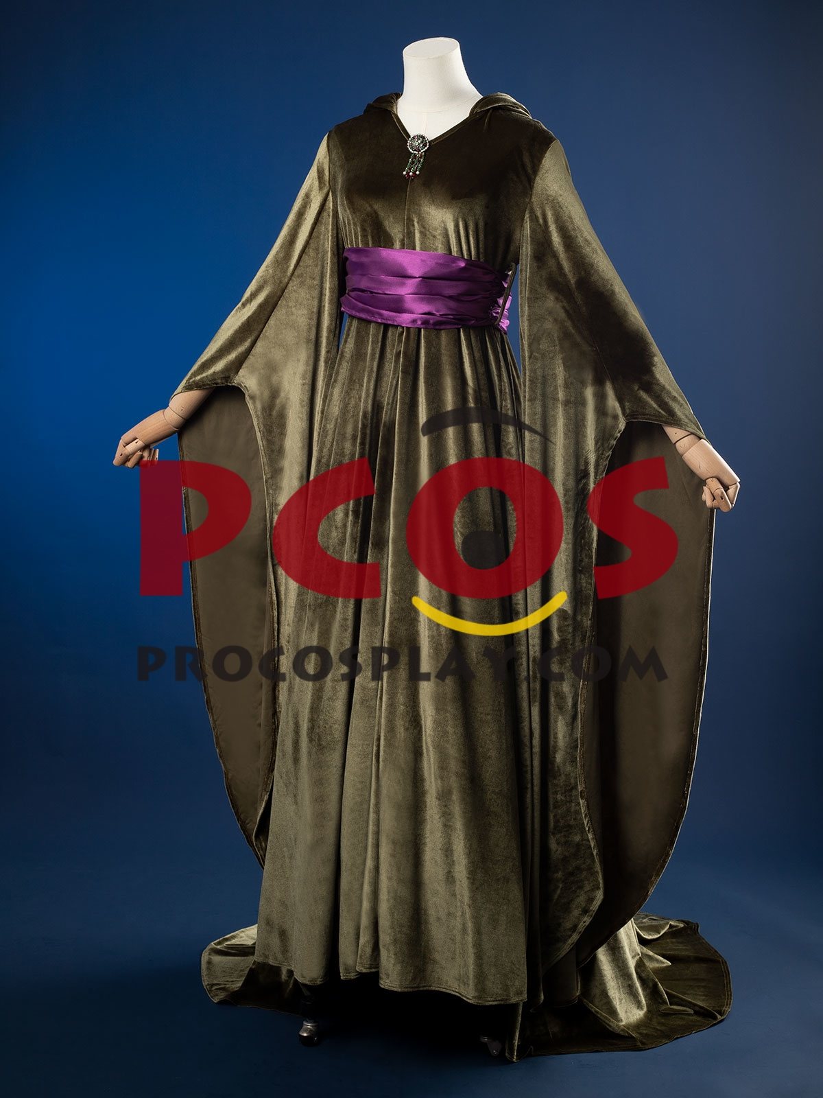 Ready to Ship Revenge of the Sith Padme Naberrie Amidala Cosplay Olive Velvet Dress FY0188