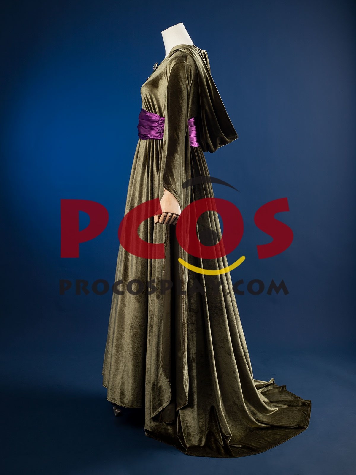 Ready to Ship Revenge of the Sith Padme Naberrie Amidala Cosplay Olive Velvet Dress FY0188