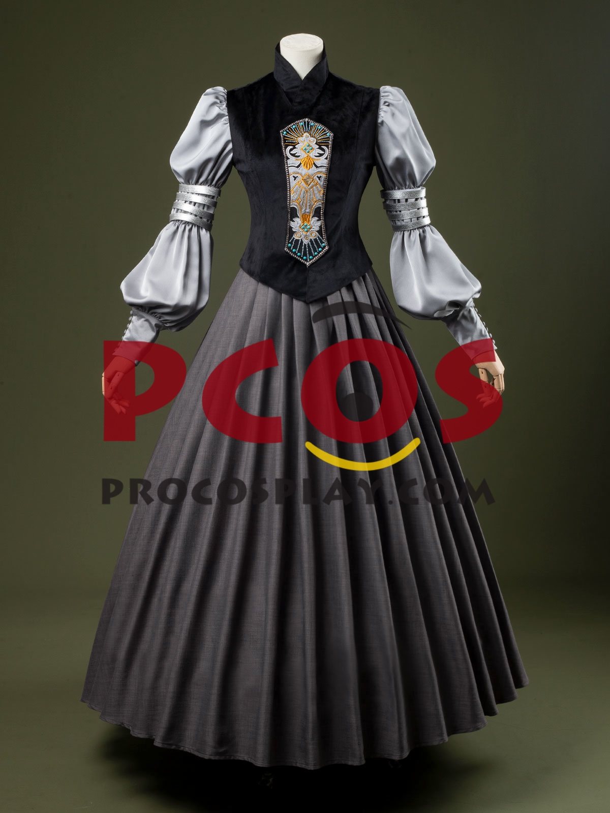 Ready to Ship Attack of the Clones Padmé Naberrie Amidala Padme Gray Dress Cosplay Costume FY0204 (image for) Ready to Ship Attack of the Clones Padmé Naberrie Amidala Padme Gray Dress Cosplay Costume FY0204
