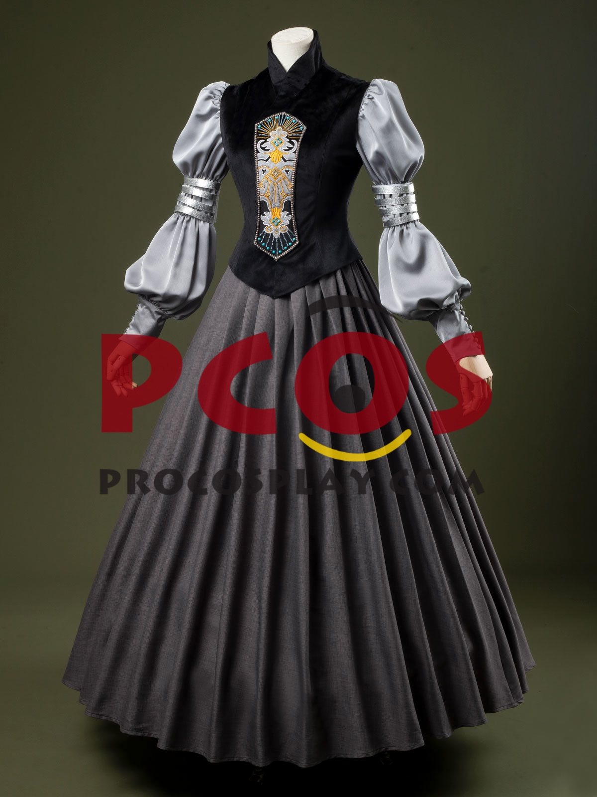 Ready to Ship Attack of the Clones Padmé Naberrie Amidala Padme Gray Dress Cosplay Costume FY0204