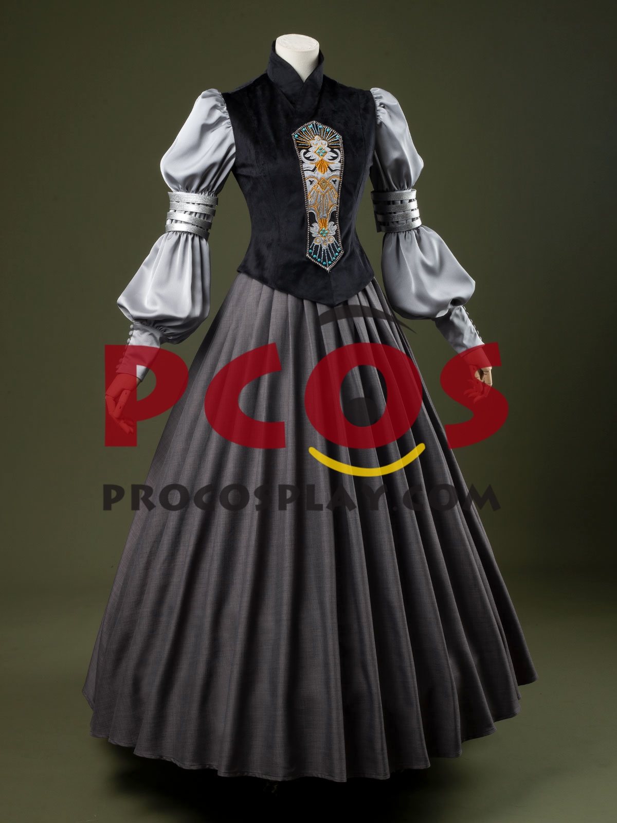 Ready to Ship Attack of the Clones Padmé Naberrie Amidala Padme Gray Dress Cosplay Costume FY0204