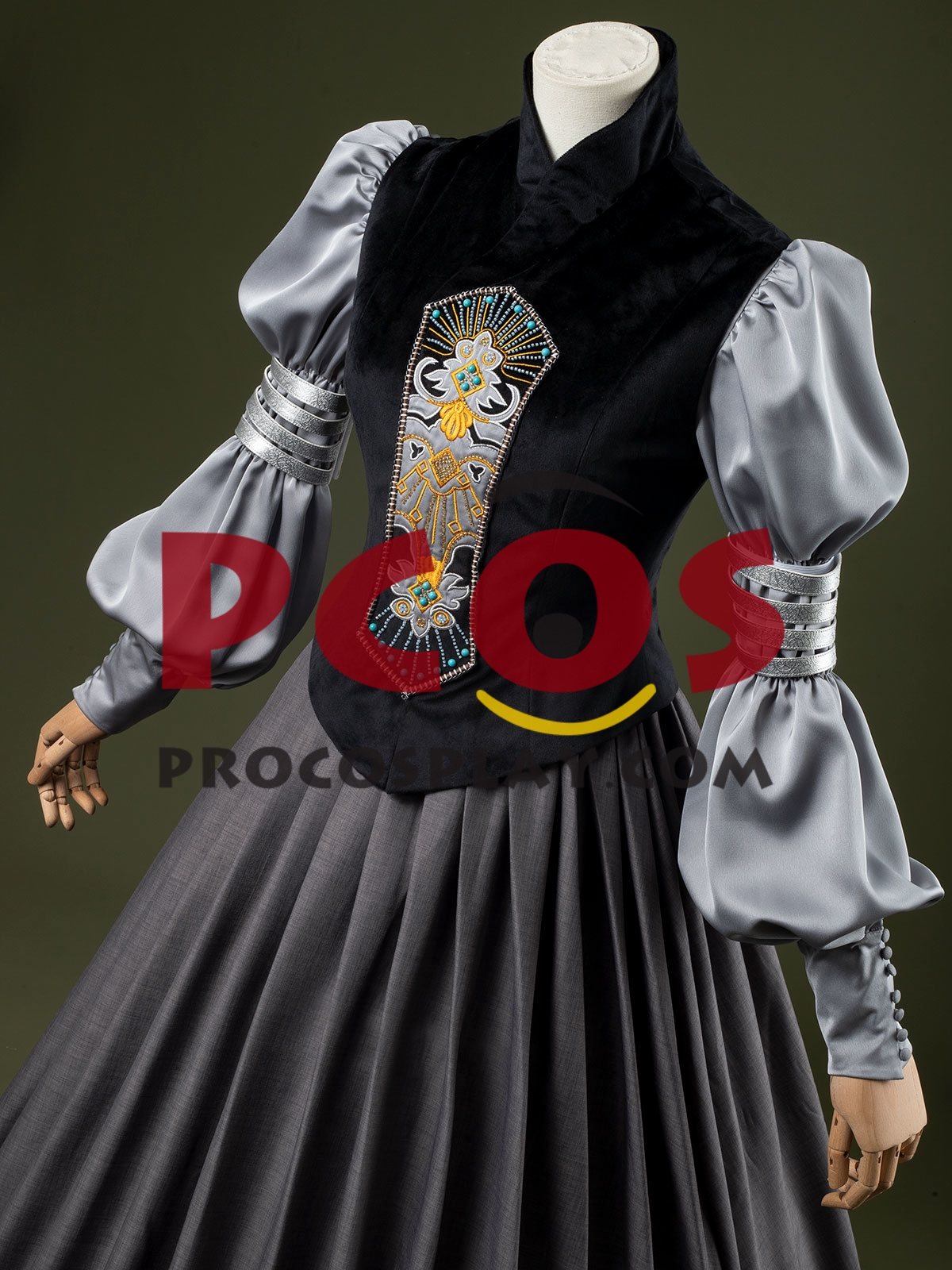 Ready to Ship Attack of the Clones Padmé Naberrie Amidala Padme Gray Dress Cosplay Costume FY0204