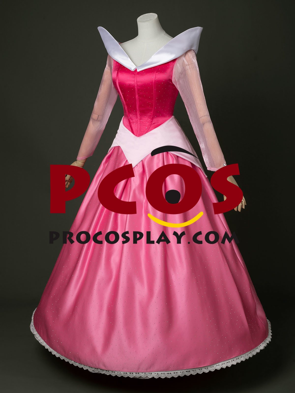 Sleeping Beauty Princess Aurora Cosplay Shining Pink Dress C09608