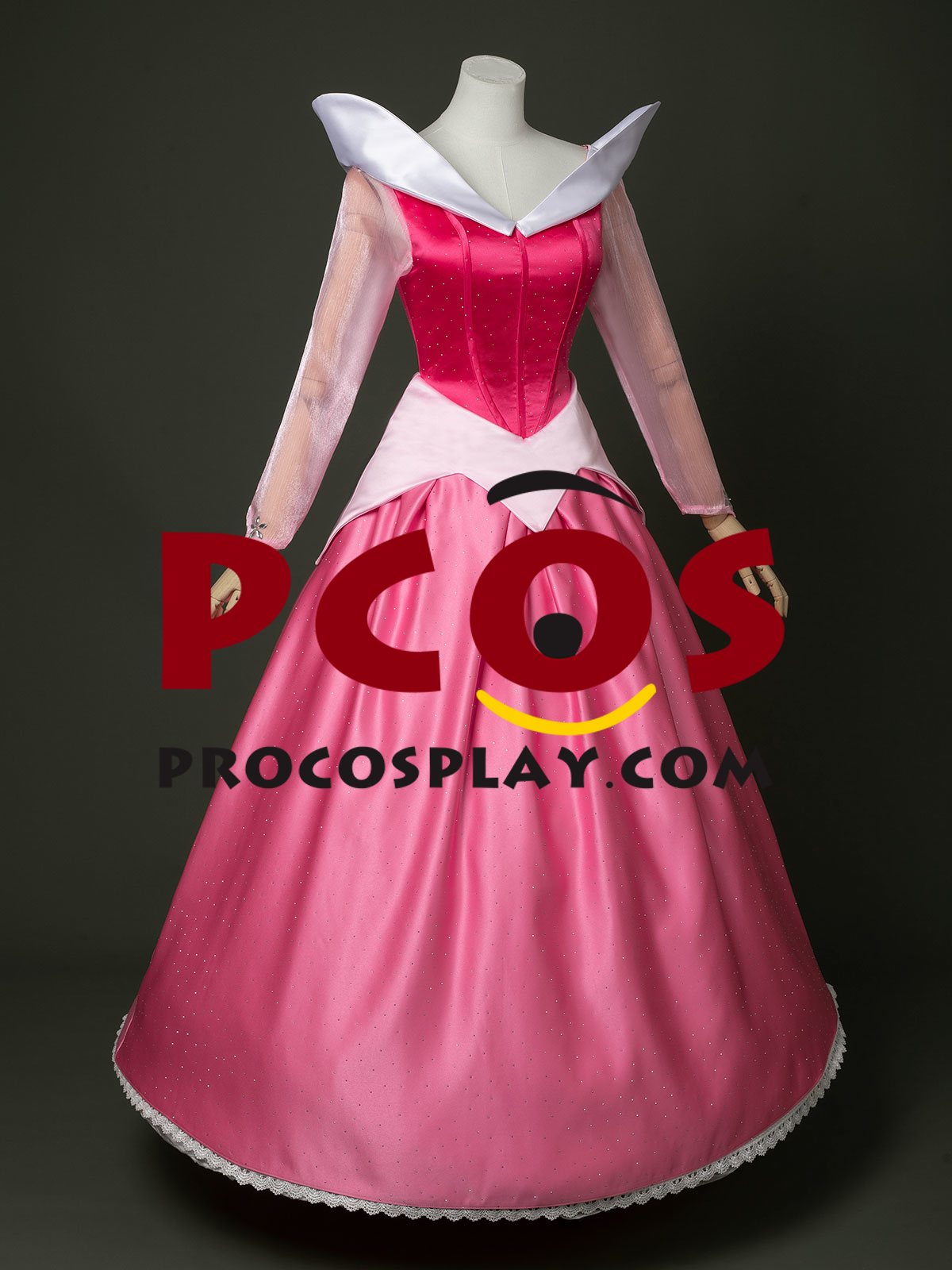 Sleeping Beauty Princess Aurora Cosplay Shining Pink Dress C09608