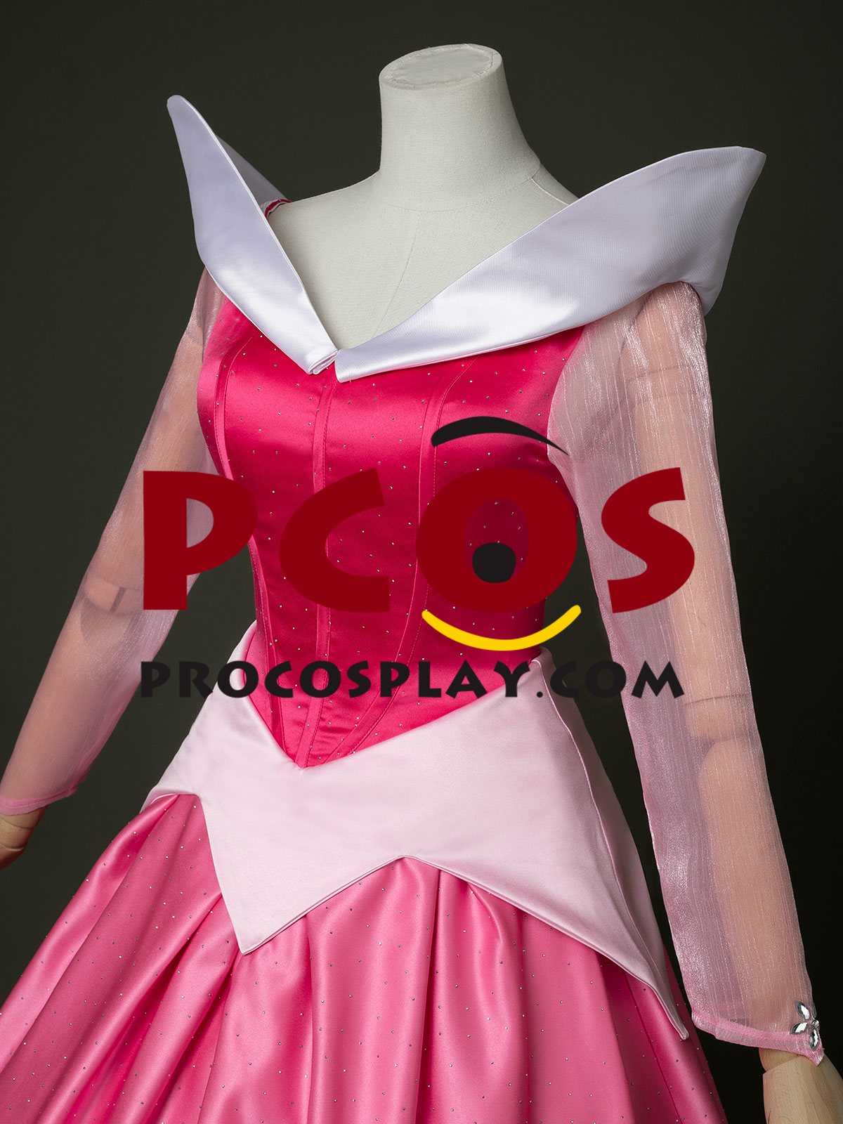 Sleeping Beauty Princess Aurora Cosplay Shining Pink Dress C09608