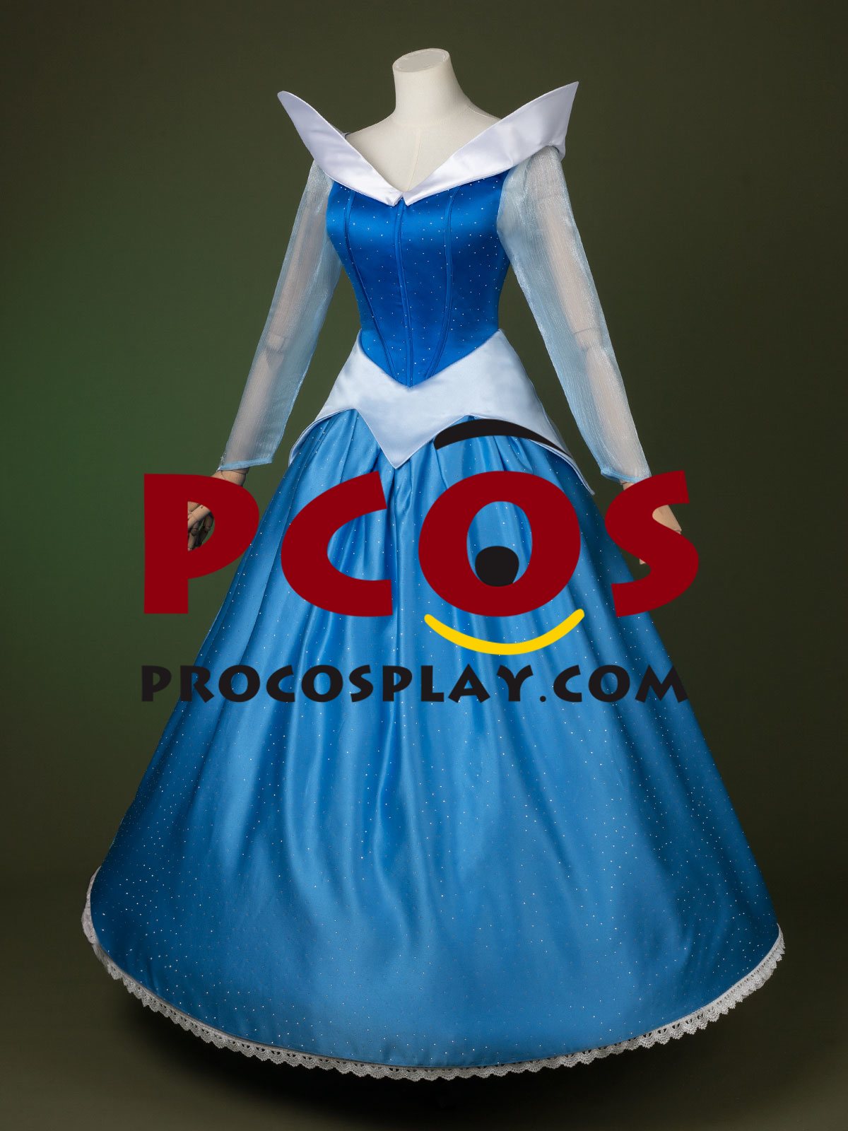 Sleeping Beauty Princess Aurora Cosplay Shining Blue Dress C09607