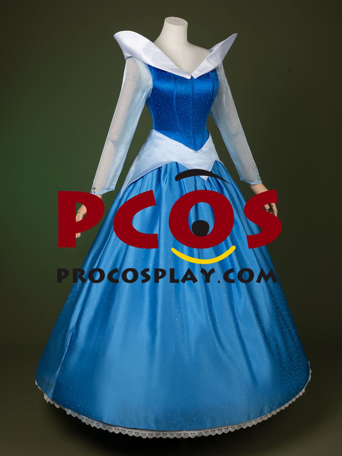 Sleeping Beauty Princess Aurora Cosplay Shining Blue Dress C09607