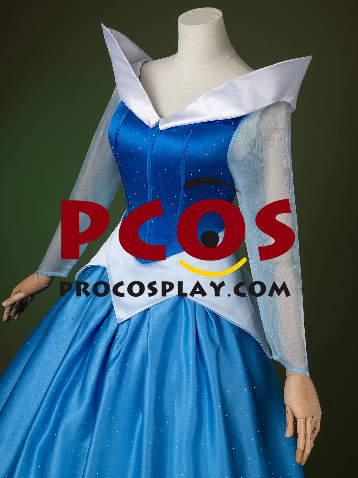 Sleeping Beauty Princess Aurora Cosplay Shining Blue Dress C09607