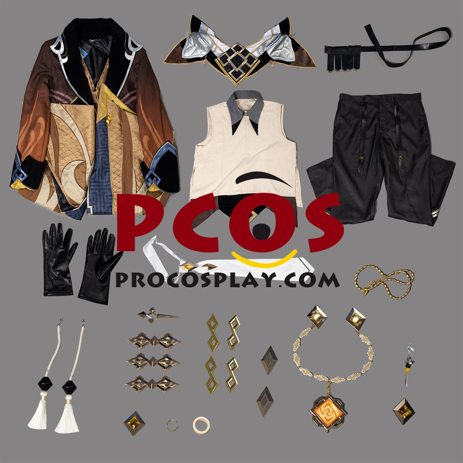 Ready to Ship Genshin Impact Zhongli Cosplay Costume C07484-AAA Top Version