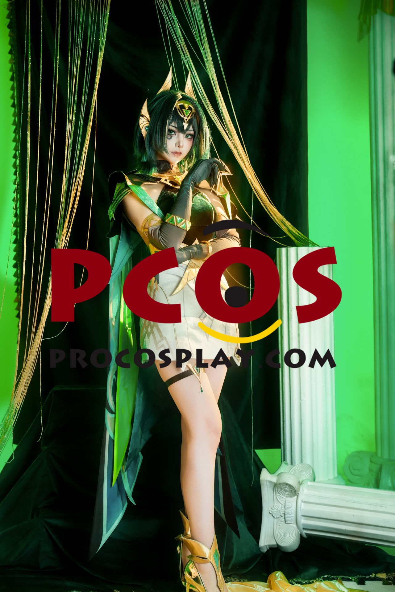 Game Genshin Impact Nefer Cosplay Costume C09730 Pleather Velvet Version